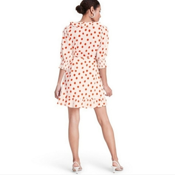 Rixo for Target Red Polka Dot Ruffle Wrap Dress Size XXS - Picture 3 of 9
